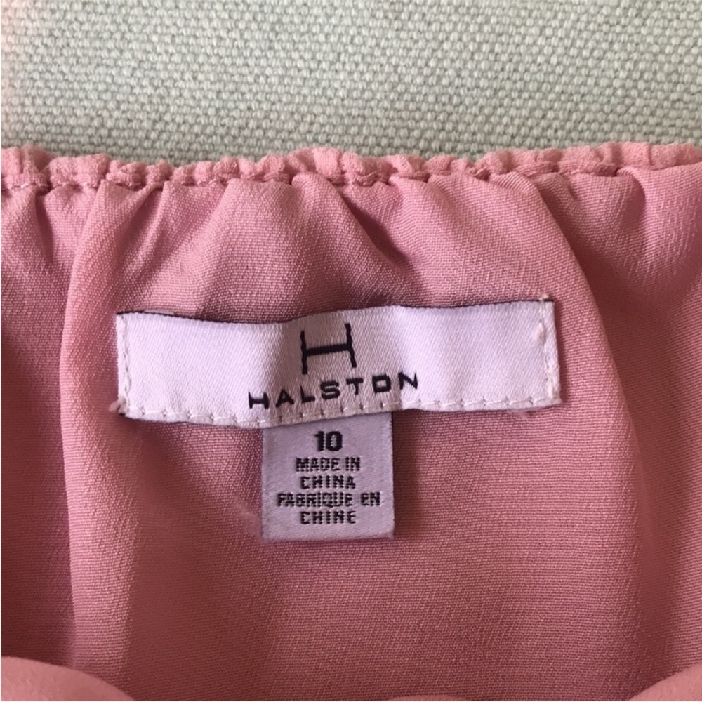 H by Halston Pleated Halter Midi Dress Pink Pearl Backless 10 NWT - Picture 8 of 12